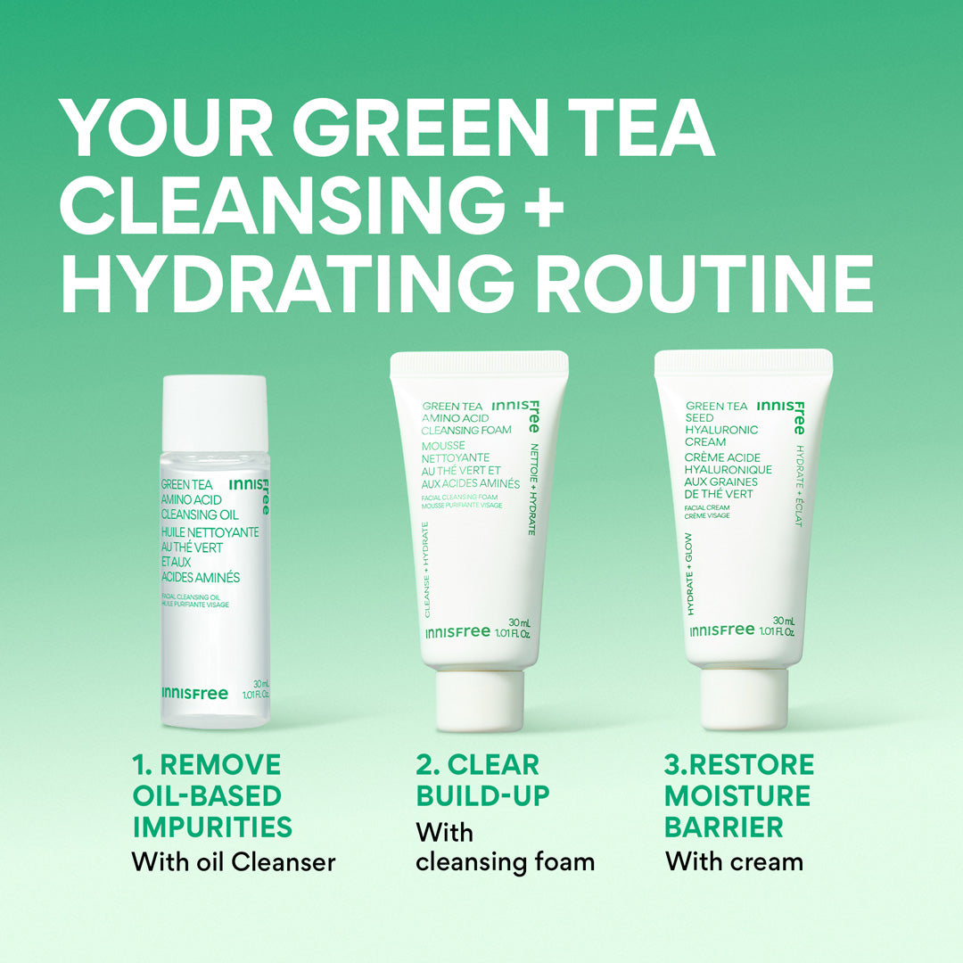 Green Tea Mini Double Cleanse + Hydrate Trio
