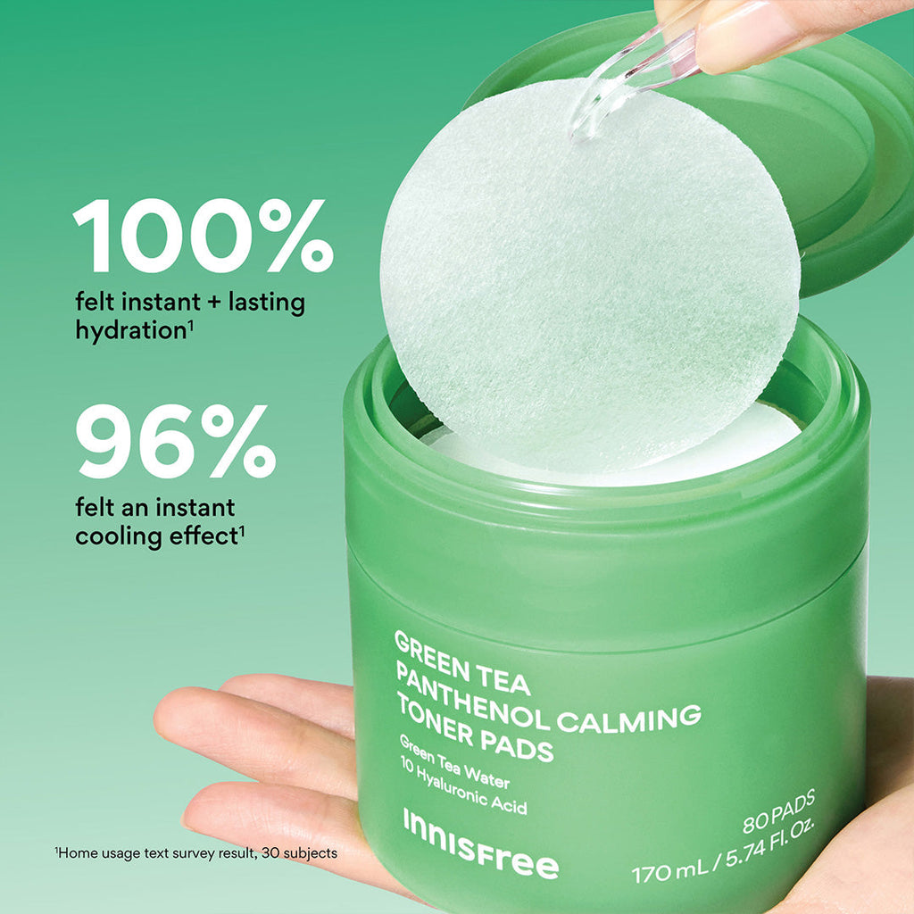 Green Tea Panthenol Calming Toner Pads